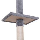 PawHut - Arbre à chat 102 po à 5 niveaux, tour du sol au plafond, centre d’activités pour chat avec griffoir, gris-Matériau : Panneau de particules de grade P2, peluche courte, sisal 