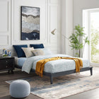 Modway - Lodge Bois Cadre de lit plateforme Queen, Gris-Fond de teint solide pour matelas