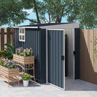 Outsunny - Abri de rangement extérieur 4 pi x 6 pi, avec fenêtre, avec 2 aérations, rangement d'outils-La fenêtre transparente permet à la lumière du soleil d'entrer, éclairant l'espace 

