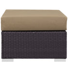 Modway - Convene Terrasse extérieure Tissu Carré ottoman in Espresso Moka-Résistance à l’eau et aux UV