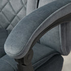 Vinsetto - Fauteuil de bureau massant inclinable à hauteur réglable et repose-pieds - gris foncé-Tissu effet velours pour le style et le confort 