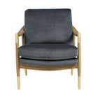 Modway - Langford Performance Velvet Fauteuil d’accent - Noyer bleu cadet-Assemblée requise