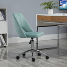 Vinsetto - Chaise d’ordinateur pivotante sans accoudoirs - vert-Tissu à effet velours, doux et chic