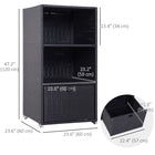 Outsunny - Armoire de rangement d’extérieur avec étagère et tiroir, brun foncé-Structure en acier galvanisé avec revêtement en poudre, résistante à la rouille et conçue pour une utilisation extérieure durable