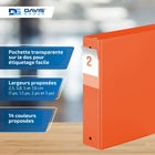 Davis Group Super économie, Reliure à anneaux ronds 2 po, paquet de 6 – Orange-Anneau Rond, Non-Verrouillage