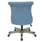 Chaise de bureau Hannah capitonnée, Sky-Base en bois gris et fini métallique avec roulettes pour tapis