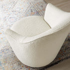 Modway - Nora Boucle Tapis Chaise pivotante - Blanc-Socle pivotant en métal doré