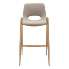 Zuo - Desi Tabouret de bar - Beige/Or - Ensemble de 2-Rembourrage moelleux et confortable