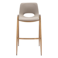 Zuo - Desi Tabouret de bar - Beige/Or - Ensemble de 2-Rembourrage moelleux et confortable