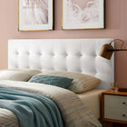 Modway - Lily Biscuit Touffé Performance Velvet Tête de lit complète, Blanc-Tissu résistant aux taches durable