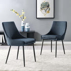 Modway - Viscount Tissu rembourré Chaises de salle à manger Ensemble de 2 - Azur noir-Rembourrage en tissu polyester