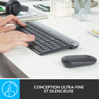 Logitech MK470 Ensemble Clavier et Souris sans Fil Ultra-fin - Graphite-Un clavier silencieux et une souris testée en laboratoire 90% moins bruyante pour une expérience de travail ultra-silencieuse pour toi et ton entourage