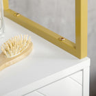 Kleankin - Armoire à linge de salle de bain étroite avec étagère réglable et deux portes - blanc-Dimensions totales : 11,8 po l x 11,8 po P x 67,2 po H (30 x 30 x 170,7 cm) 