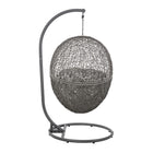 Modway - Encase Terrasse extérieure Rotin Chaise à balançoire - Gris gris-Assemblée requise