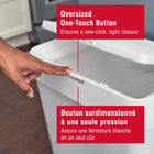 Rubbermaid - Poubelle 12,2 gallons à ouverture tactile - Blanche-Dissimule et sécurise les sacs de doublure : la technologie intégrée LinerLock  fixe les sacs de doublure au conteneur pour éviter qu’ils ne glissent ou ne se renversent, tout en les gardant cachés à la vue