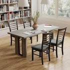 HOMCOM - Grande table à manger 71 po de style industriel pour 8 personnes - finition bois gris-Assemblage requis 