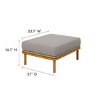 Modway - Wren Terrasse extérieure Bois de teck Ottoman in Bois flotté naturel-Tissu étanche au soleil haut de gamme