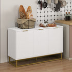 HOMCOM - Buffet 47,2 po L avec 3 portes - blanc-Trois armoires permettent de ranger les ustensiles et les fournitures quotidiennes 