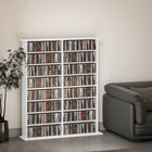 HOMCOM - Armoire de rangement média double - blanc-Matériau : Panneau de particules 