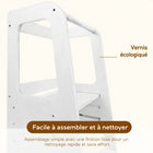 MotionGrey - Tour d’apprentissage Blessy pour tout-petits - Tour d’observation réglable pour cuisine avec barre de sécurité - Blanc-5