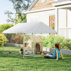 PawHut - Enclos extérieur pour chien avec gamelles rotatives réglables 6,6 pi L x 6,6 pi l x 5,1 pi H-La serrure anti-évasion garde votre chien en sécurité 