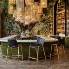 Zuo - Desi Tabouret de bar - Noir/Or - Ensemble de 2-Assemblage requis