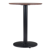Zuo - Alto Table bistrot - Brun/Noir-Plateau en MDF imitation bois au fini naturel moderne