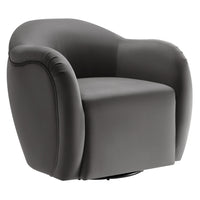 Modway - Compose Performance Velvet Fauteuil pivotant - Storm Grey-Velours de performance résistant aux taches