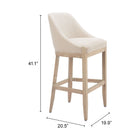 Zuo - Calmo Tabouret de bar - Beige-6