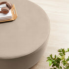 Modway - Tilden Gros velours rond de performance de 38" Rembourré Ottoman - Taupe Natural-Socle en caoutchouc