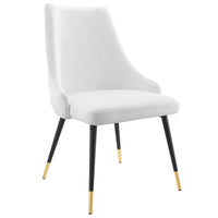 Modway - Adorn Touffe Performance Velvet Fauteuil d’appoint de salle à manger - Blanc-Chaise à manger vintage moderne d’accent