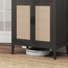 HOMCOM - Buffet 28 po L avec rangement - noir-Couleur : Noir, Bois naturel 
