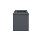 Modway - Vitality Évier simple 48" Vanette de salle de bain - Gris Noir-Évier en céramique avec comptoir intégré