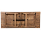 Flash Furniture - Ensemble de table de campagne pliante rustique antique de 8 pi x 40 po de la série HERCULES et 6 bancs-Pieds carrés de 3,5 po qui se verrouillent sous le dessus