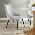 Modway - Adorn Touffe Performance Velvet Fauteuil d’appoint de salle à manger - Gris clair-Tissu résistant aux taches durable