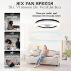 Bell+Howell - Ventilateur de plafond CannonX à profil bas de 35,5 cm (14 po) avec éclairage et télécommande - Noir-La DEL lumineuse de 2200 lumens offre 3 modes de température de couleur, soit blanc chaud de 3500 kelvins, lumière du jour de 4500 kelvins et blanc froid de 5500 kelvins, ainsi que les modes lumière seulement, ventilateur seulement et combiné