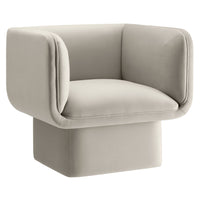 Modway - Tate Performance Velvet Chaise d’accent - Amande-Velours de performance résistant aux taches
