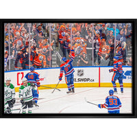 Edmonton Oilers 20x29 Conference Final Celebration - Toile encadree - 31" x 22"-Impression sur toile de qualité supérieure avec bordures enveloppées