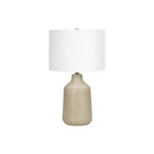 Monarch Specialties - Luminaire - 24 po H Lampe De Table - Béton Beige - Abat-Jour Ivoire / Crème - Contemporain-En combinaison d'une inspiration vintage dans un style contemporain, cette lampe de table en béton beige, lisse et élégante, de 24 pouces de haut, avec un abat-jour tambour en tissu ivoire et surmontée d'un embout rond noir, attire l'attention dans tous les espaces
