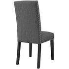 Modway - Parcel Tissu Fauteuil d’appoint de salle à manger Ensemble de 2 - Gris-Finition de la tête de clou