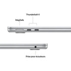 Apple - MacBook Air 13 po - M5 - 10 coeurs - 1 To SSD - Mémoire unifiée 16 Go - Argent-Connectez Absolument Tout - MacBook Air comprend deux ports Thunderbolt 4, un port de recharge MagSafe, une prise pour écouteurs ainsi que la puce réseau sans fil N1 d’Apple pour le Wi-Fi 7 et le Bluetooth 6. Et il prend en charge Jusqu’à deux moniteurs externes