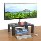 ShoppingAll - Monitor Stand Riser with 4 Adjustable Height-Black-Offre des angles de vue ergonomiques et flexibles grâce à 4 hauteurs réglables.