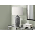 Monarch Specialties - Luminaire - 25 po H Lampe De Table - Béton Gris - Abat-Jour Ivoire / Crème - Contemporain - Moderne-Réglez facilement l'éclairage à l'aide de l'interrupteur à 3 voies pratique, compatible avec une ampoule à 3 voies jusqu'à 100 W (non incluse), ce qui vous permet de créer la bonne ambiance pour éclairer ou illuminer doucement votre espace