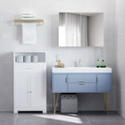 HOMCOM - Armoire à pharmacie murale avec miroir et deux portes - blanc-Fabriqué en MDF pour plus de durabilité   