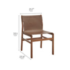 Modway - Sonora Cuir Fauteuil d’appoint de salle à manger - Brun de muscade-Conception épurée, sans bras