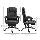 Vinsetto - Chaise de bureau de massage avec vibrations 6 points et repose-pieds - noir-Hauteur d’assise réglable pour votre confort