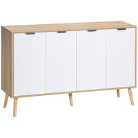 HOMCOM - Buffet moderne 47,2 po L, meuble de rangement - bois naturel-Grand espace de rangement avec deux armoires à portes pour contenir des accessoires et ustensiles du quotidien 