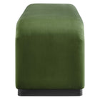Modway - Koda Performance Velvet Banc long de la chute d’eau - Vert mousse noire-Socle métallique