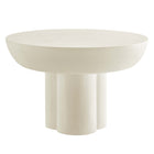 Modway - Caspian Béton rond Table basse - Blanc-Table basse moderne contemporaine