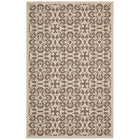 Modway - Ariana Treillis floraux vintage à l’intérieur et à l’extérieur Tapis de comédie 8 pi l x 10 pi L - Beige clair et beige foncé-Tapis vintage à treillis floraux